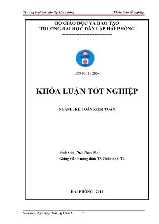 Khóa luận Hoàn thiện tổ chức công tác Kế toán tài sản cố định tại Công ty TNHH Mai Linh - Ngô Ngọc Mai