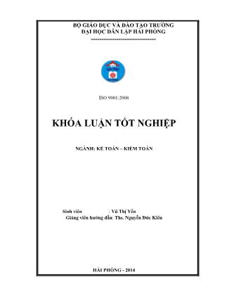 Khóa luận Hoàn thiện tổ chức kế toán chi phí sản xuất và tính giá thành sản phẩm tại Công ty TNHH Thương mại VIC - Vũ Thị Yến