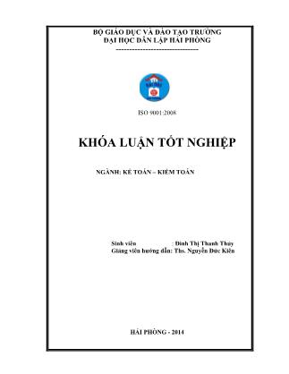 Khóa luận Hoàn thiện tổ chức kế toán chi phí sản xuất và tính giá thành sản phẩm tại Công ty TNHH Nichias Hải Phòng