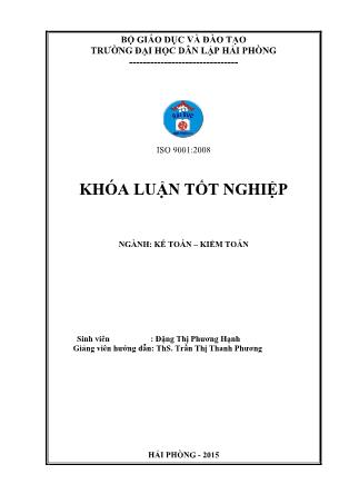 Khóa luận Hoàn thiện tổ chức kế toán doanh thu, chi phí và xác định kết quả kinh doanh tại công ty tnhh quốc tế Sin Joo Bo Việt Nam - Đặng Thị Phương Hạnh