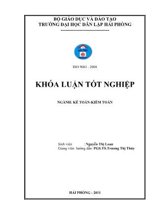 Khóa luận Hoàn thiện tổ chức kế toán doanh thu, chi phí và xác định kết quả kinh doanh tại công ty cổ phần dược phẩm Hải Phòng - Nguyễn Thị Loan