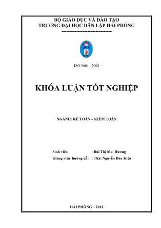 Khóa luận Hoàn thiện tổ chức kế toán tập hợp chi phí sản xuất và tính giá thành sản phẩm tại công ty cổ phần giấy Thiên Phúc - Bùi Thị Mai Hương