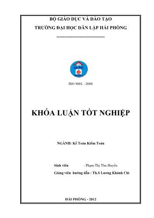 Khóa luận Hoàn thiện tổ chức kế toán tập hợp chi phí sản xuất và tính giá thành sản phẩm tại công ty nạo vét và xây dựng đường thủyI- Tổng công ty xây dựng đường thủy