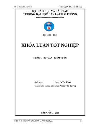 Khóa luận Hoàn thiện tổ chức kế toán tập hợp chi phí sản xuất và tính giá thành sản phẩm tại Công ty cổ phần Xây dựng Bạch Đằng 234 - Nguyễn Thị Hạnh