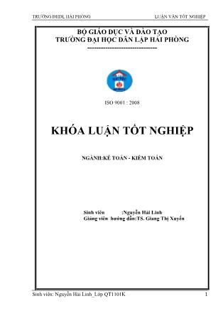 Khóa luận Hoàn thiện tổ chức kế toán tập hợp chi phí và tính giá thành tại công ty cổ phần Viglacera Đông Triều - Nguyễn Hải Linh