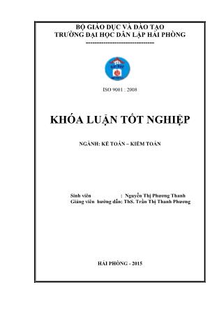 Khóa luận Hoàn thiện tổ chức kế toán thanh toán tại công ty trách nhiệm hữu hạn thương mại Song Thắng