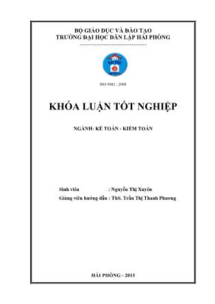 Khóa luận Hoàn thiện tổ chức kế toán thanh toán tại công ty TNHH đúc gang Sơn Huyền - Nguyễn Thị Xuyên