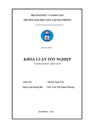 Khóa luận Hoàn thiện tổ chức kế toán vốn bằng tiền tại Chi nhánh công ty TNHH xuất nhập khẩu vật tư thiết bị Tam Sơn - Nguyễn Ngọc Yến