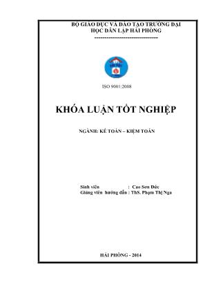 Khóa luận Hoàn thiện tổ chức kế toán vốn bằng tiền tại công ty TNHH Phương Mạnh - Cao Sơn Đức