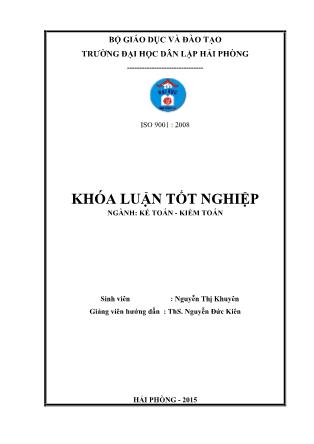 Khóa luận Hoàn thiện tổchức kế toán doanh thu, chi phí và xác định kết quả kinh doanh tại công ty trách nhiệm hữu hạn thương mại và dịch vụ hải long