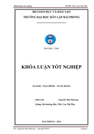 Khóa luận Hoàn thiện và phát triển hoạt động bảo lãnh tại ngân hàng thương mại cổ phần công thƣơng Việt Nam-Chi nhánh hải phòng Chi nhánh Hải Phòng