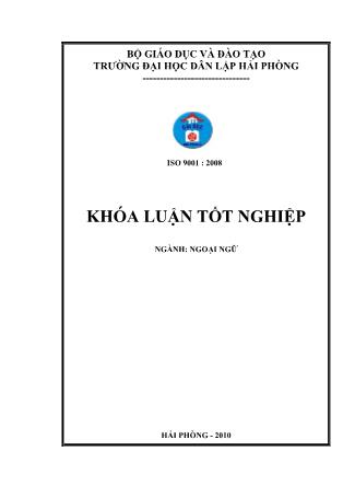 Khóa luận How to promote speaking skills for 7th graders at Bach Đang secondary school in Haiphong
