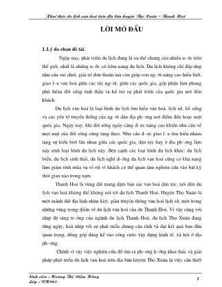 Khóa luận Khai thác du lịch văn hóa trên địa bàn huyện Thọ Xuân-Thanh Hóa - Hoàng Thị Diễm Hằng