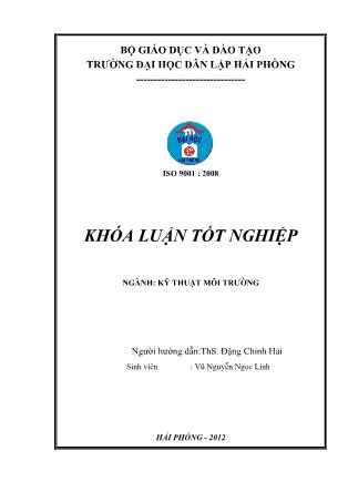 Khóa luận Khảo sát hiện trạng môi trường và đề xuất giải pháp tách loại dầu có trong nước thải công ty cổ phần nhựa thiếu niên Tiền Phong-Hải Phòng - Đặng Chinh Hải