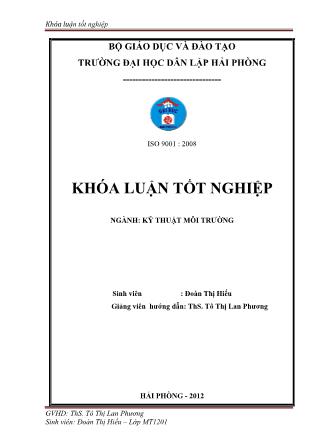 Khóa luận Khảo sát khả năng hấp phụ niken trong nước bằng vật liệu xương san hô - Đoàn Thị Hiếu