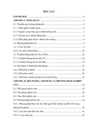 Khóa luận Khảo sát nồng độ khí CO2 và NH3 tại một số địa điểm trên địa bàn thành phố Hải Phòng - Lê Thị Minh Trang