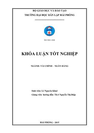 Khóa luận Một số biện pháp cải thiện tình hình tài chính tại công ty cổ phần Minh Phúc - Lê Nguyên Khuê