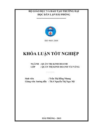 Khóa luận một số biện pháp hoàn thiện công tác quản lý, sử dụng lao động tại công ty cổ phần điện tử hàng hải MEC - Trần Thị Hồng Nhung