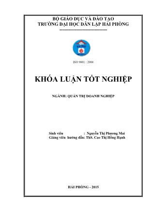 Khóa luận Một số biện pháp marketing nhằm tăng sản lƣợng xếp dỡ tại công ty cổ phần cảng Hải Phòng-Chi nhánh cảng Chùa Vẽ