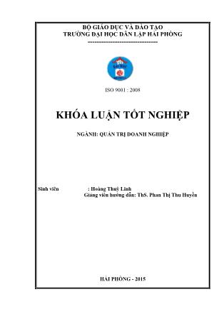 Khóa luận Một số biện pháp nâng cao hiệu quả kinh doanh tại chi nhánh công ty TNHH không hải vận tại thành phố Hải Phòng - Hoàng Thùy Linh