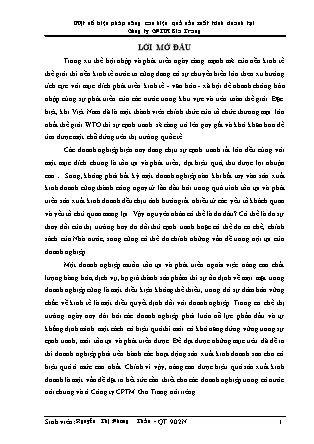 Khóa luận Một số biện pháp nâng cao hiệu quả sản xuất kinh doanh tại Công ty CPTM Gia Trang - Nguyễn Thị Phương Thảo