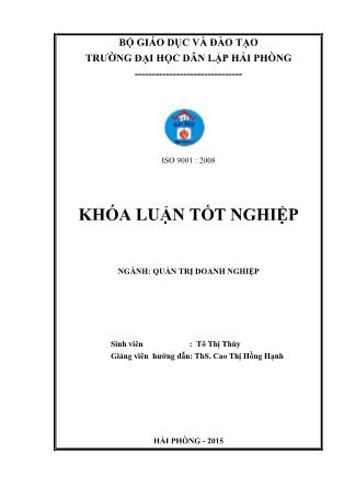 Khóa luận Một số biện pháp nâng cao hiệu quả sản xuất kinh doanh tại công ty cổ phần cảng Nam Hải