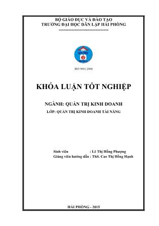 Khóa luận Một số biện pháp nâng cao hiệu quả sử dụng nguồn nhân lực tại công ty TNHH Long Trọng - Lê Thị Hồng Phượng