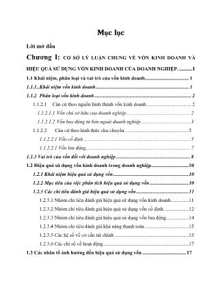 Khóa luận Một số biện pháp nâng cao hiệu quả sử dụng vốn kinh doanh tại xí nghiệp dịch vụ trục vớt công trình