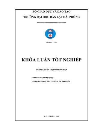 Khóa luận Một số biện pháp nâng cao hiệu quả sử dụng vốn tại công ty TNHH Nam Thuận - Phạm Thị Nguyệt