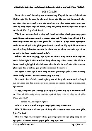 Khóa luận Một số biện pháp nâng cao hiệu quả sử dụng vốn tại công ty cổ phần Cảng Vật Cách - Nguyễn Thùy Linh