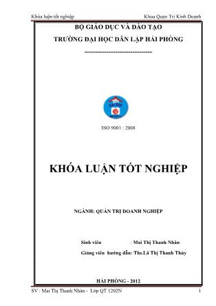 Khóa luận Một số biện pháp nhằm cải thiện tình hình tài chính tại công tyTNHH MTV thuyền viên VIPCO