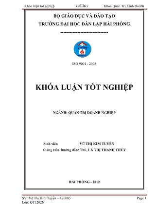 Khóa luận Một số biện pháp nhằm cải thiện tình hình tài chính tại công ty cổ phần vận tải biển Việt Nam - Vũ Thị Kim Tuyến