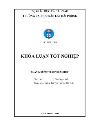 Khóa luận Một số biện pháp nhằm hoàn thiện hoạt động marketing của công ty liên doanh làng quốc tế hướng dương GS-HP - Đinh Ngọc Anh