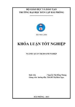 Khóa luận Một số biện pháp nhằm mở rộng thị trường tiêu thụ tại công ty trách nhiệm hữu hạn muối Khánh Vinh - Nguyễn Thị Hồng Nhung