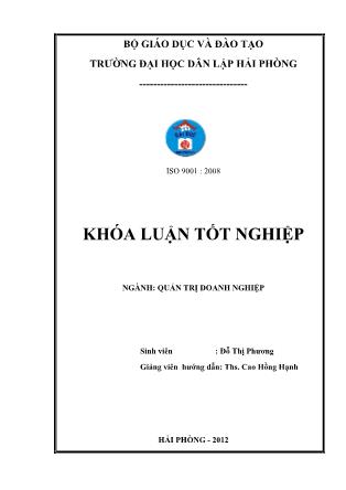 Khóa luận Một số biện pháp nhằm nâng cao hiệu quả hoạt động kinh doanh tại công ty cổ phần Lisemco 3 - Đỗ Thị Phương