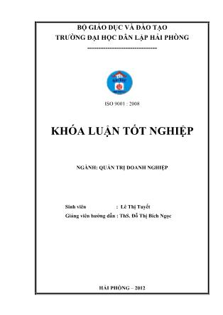 Khóa luận Một số biện pháp nhằm nâng cao hiệu quả sử dụng vốn tại công ty cổ phần vận tải biển Việt Nam - Lê Thị Tuyết