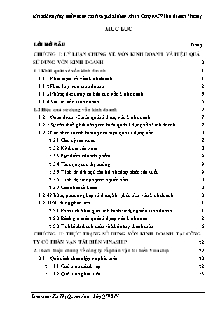 Khóa luận Một số biện pháp nhằm nâng cao hiệu quả sử dụng vốn tại Công ty CP Vận tải biển Vinaship - Bùi Thị Quyên Anh