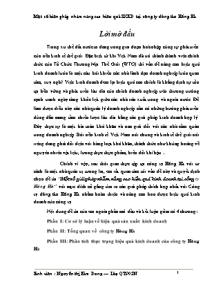 Khóa luận Một số biện pháp nhằm nâng cao hiệu quả SXKD tại công ty đóng tàu Hồng Hà - Nguyễn Thị Kim Dung