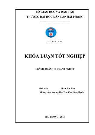 Khóa luận Một số giải pháp marketing nhằm đẩy mạnh tiêu thụ sản phẩm ở công ty cổ phần thương mại và thiết kế Đông Á - Phạm Thị Thu