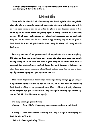 Khóa luận Một số giải pháp marketing nhằm nâng cao hiệu quả hoạt động kinh doanh tại công ty cổ phần thương mại và dịch vụ vận tải Thái hà - Đặng Ngọc Hà