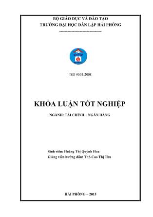 Khóa luận Một số giải pháp nâng cao chất lượng cho vay hộ sản xuất tại ngân hàng NHNN & PTNT Việt Nam-Chi nhánh huyện tiên lãng