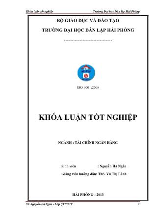 Khóa luận Một số giải pháp nâng cao hiệu quả hoạt động huy động vốn tại chi nhánh ngân hàng nông nghiệp và phát triển nông thôn thị xã Quảng Yên