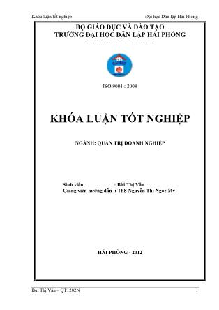 Khóa luận Một số giải pháp nâng cao hiệu quả sản xuất kinh doanh của công ty cổ phần chăn nuôi C.P chi nhánh Hải Phòng - Bùi Thị Vân