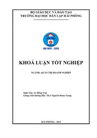 Khóa luận Một số giải pháp nâng cao hiệu quả sử dụng vốn kinh doanh tại chi nhánh công ty cổ phần hóa dầu quân đội - Lê Hồng Vân