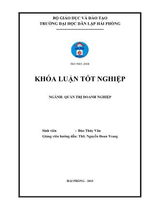 Khóa luận Một số giải pháp nâng cao hiệu quả sử dụng vốn kinh doanh tại công ty cổ phần xây lắp Hải Long - Đào Thúy Vân