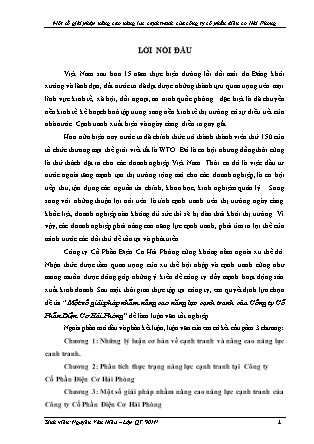 Khóa luận Một số giải pháp nâng cao năng lực cạnh tranh của công ty cổ phần điện cơ Hải Phòng - Nguyễn Văn Hiệu
