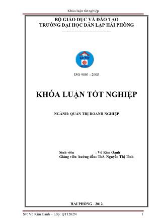 Khóa luận Một số giải pháp nhằm nâng cao chất lượng sản phẩm tại công ty tnhh may xuất khẩu Minh Thành - Vũ Kim Oanh