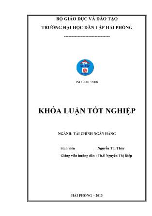 Khóa luận Một số giải pháp nhằm nâng cao hiệu quả hoạt động tín dụng tại ngân hàng thương mại cổ phần sài gòn công thương chi nhánh Hải Phòng