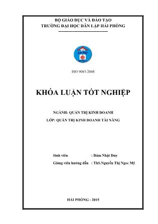 Khóa luận Một số giải pháp nhằm nâng cao hiệu quả sử dụng nguồn nhân lực tại công ty cổ phần giáo dục quốc tế Popodoo Hải Phòng - Đàm Nhật Duy