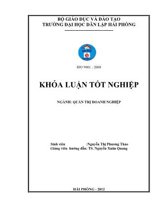 Khóa luận Một số giải pháp nhằm tạo động cơ làm việc tích cực cho người lao động tại công ty cổ phần cảng cửa cấm Hải Phòng - Nguyễn Thị Phương Thảo